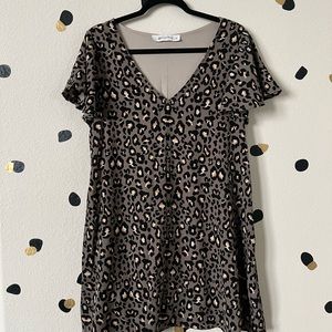 Impeccable Pig Leopard Flutter Sleeve Dress